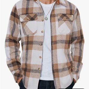 Men's Plaid Button-Up Jacket